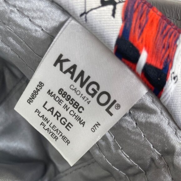 Vintage Kangol Unisex Gray Leather Fedora Hat Sz L -  17in Head Cirunmference - Picture 11 of 13